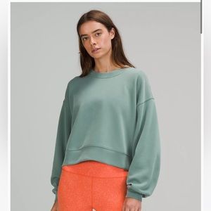 Lululemon Perfectly Oversized Cropped Crew Softstreme in Tidalwater Teal size 10